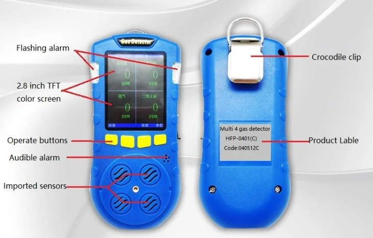 Portable Biogas Detector CO2 CH4 O2 H2S CO Gas Analyzer