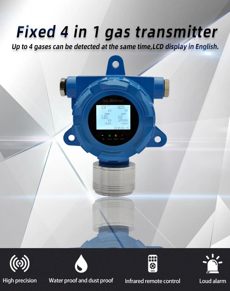 Stały detektor wielogazowy dla CH4 O2 H2S CO